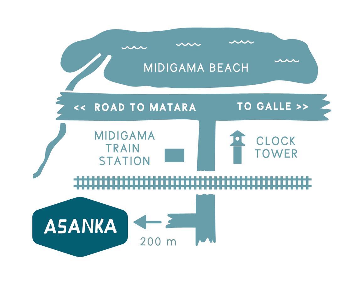 Asanka Surf House & Resturant Bed & Breakfast Midigama Exterior photo